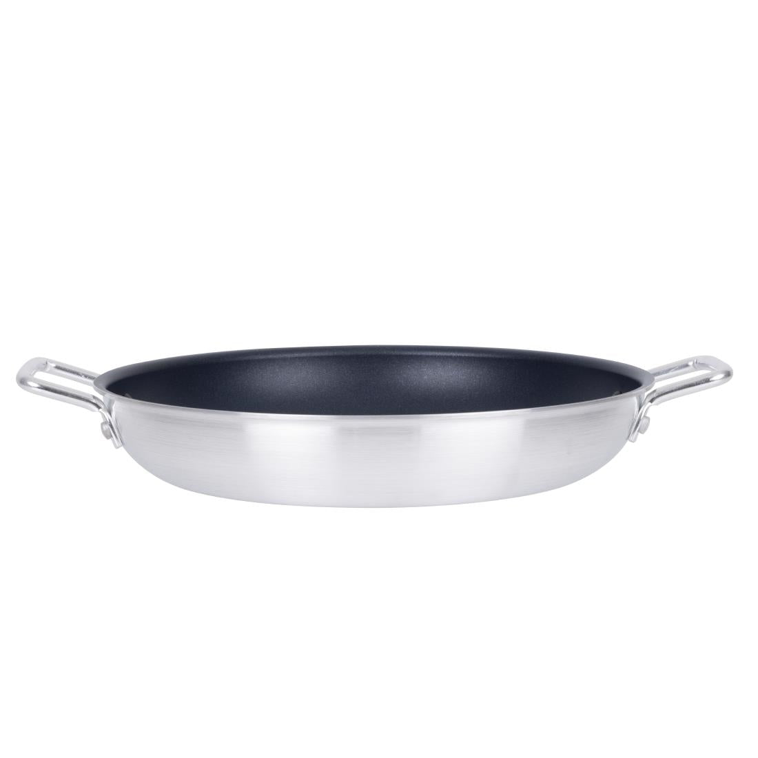 Vogue Aluminium Non-stick Teflon Platinum Plus Paella Pan 35cm