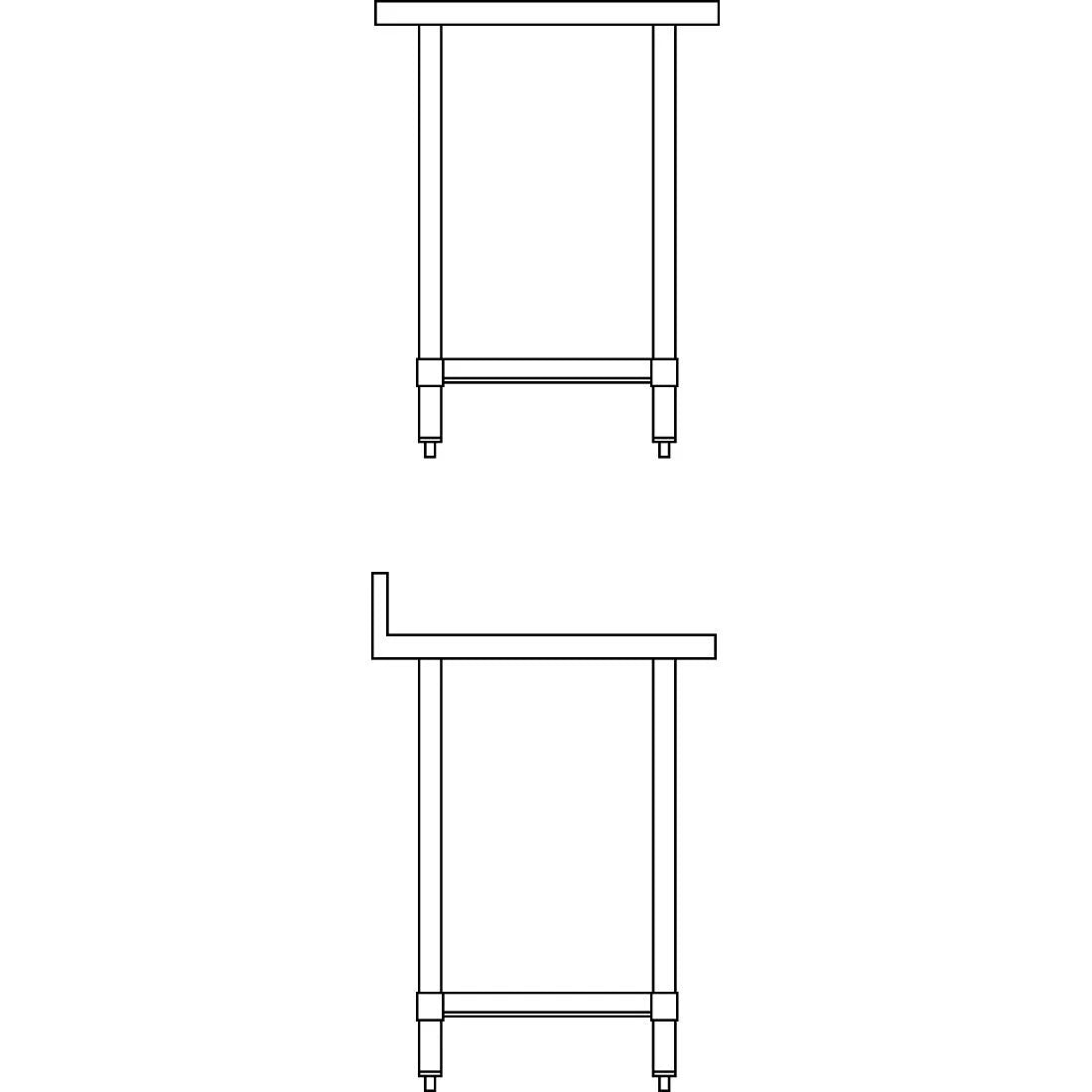 Vogue Stainless Steel Prep Table with Upstand 600mm