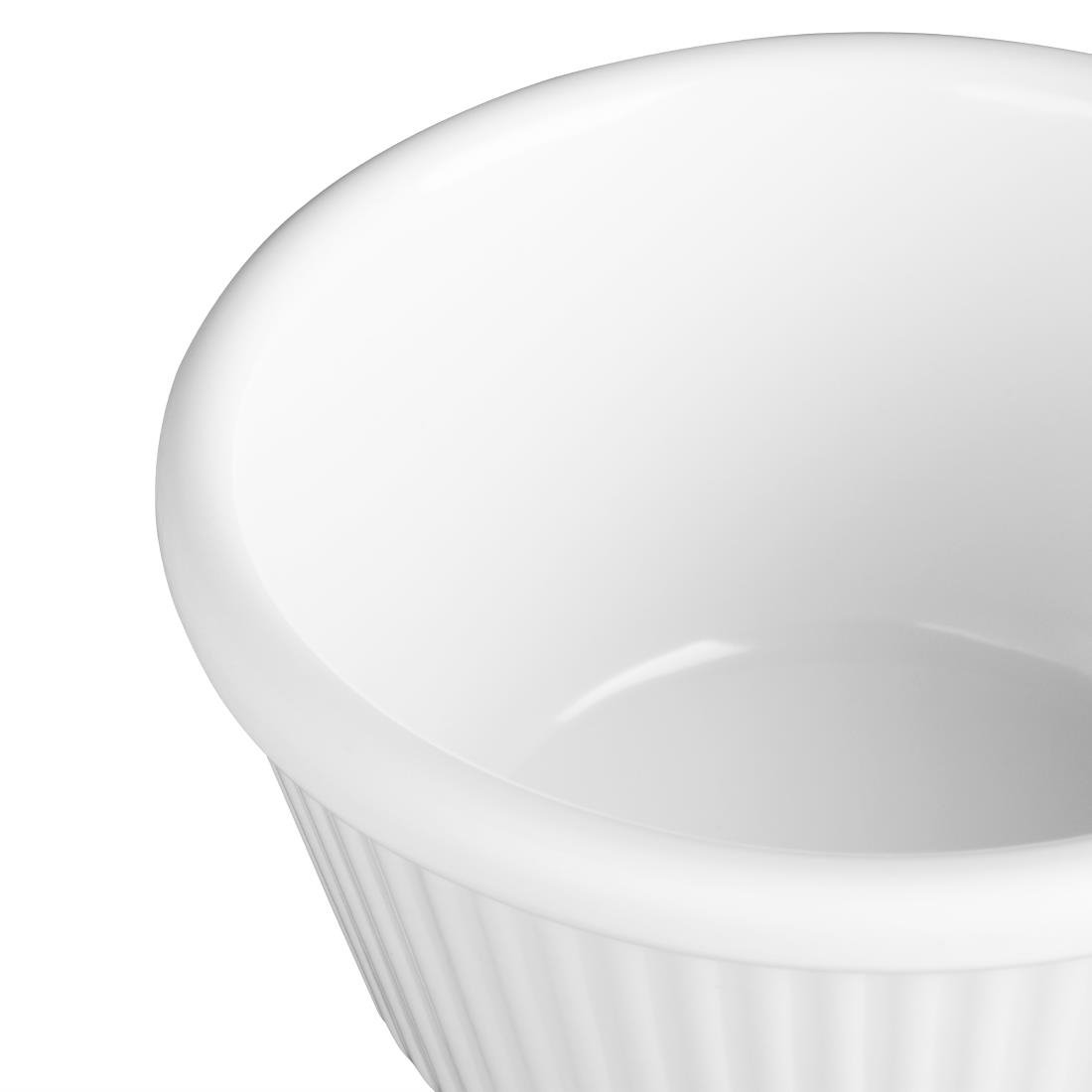 Olympia Kristallon Melamine Fluted Ramekins White 89mm (12 pack)