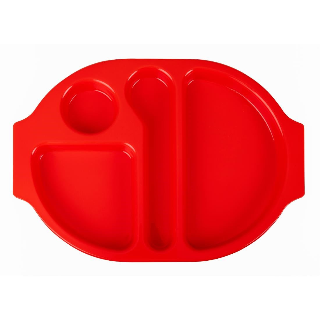 Olympia Kristallon PP Oval Compartment Food Tray Red 375mm