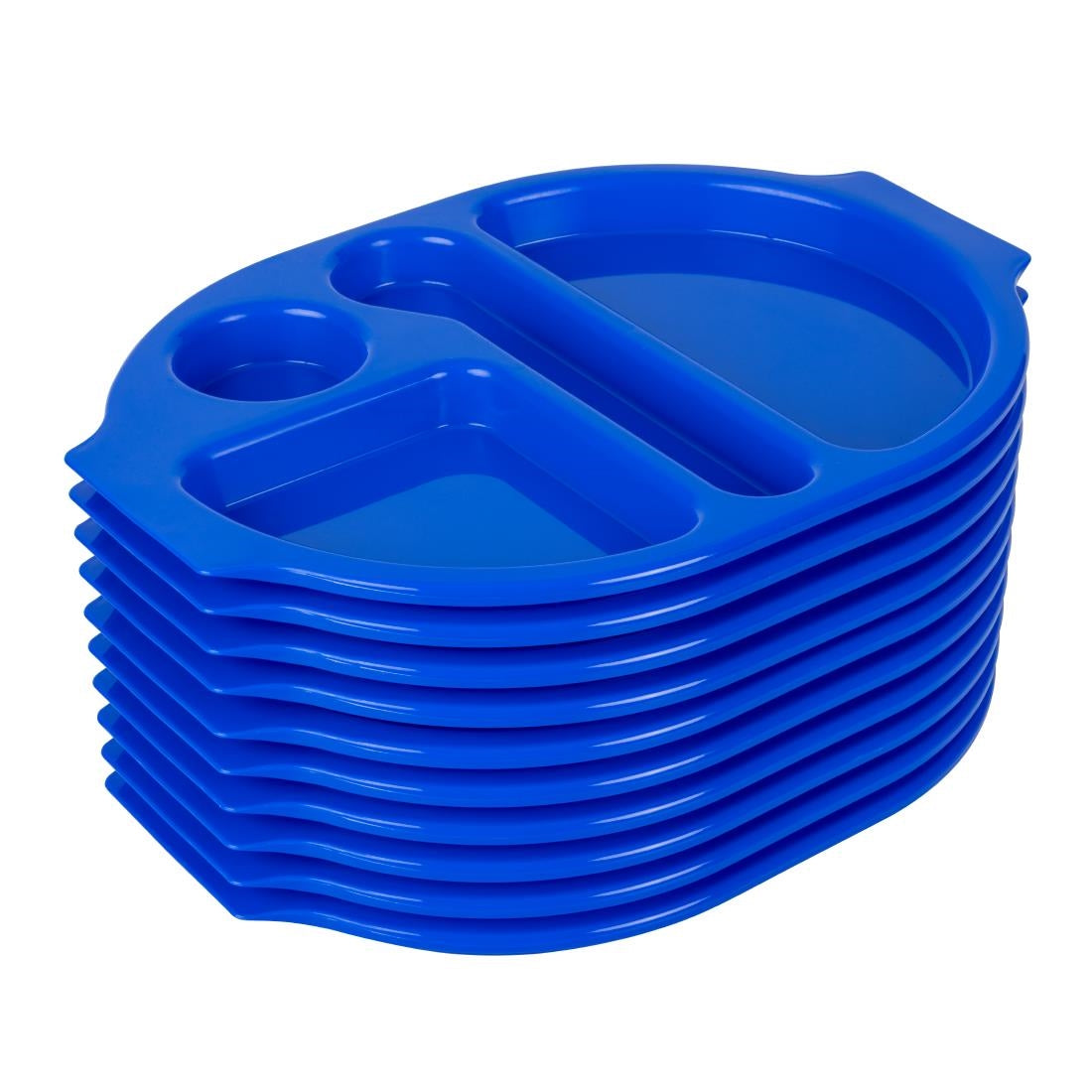 Olympia Kristallon PP Oval Compartment Food Tray Blue 375mm