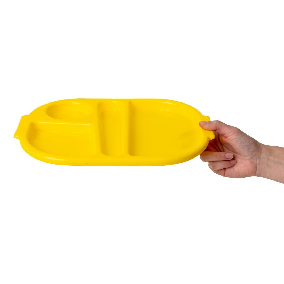 Olympia Kristallon PP Oval Compartment Food Tray Yellow 375mm