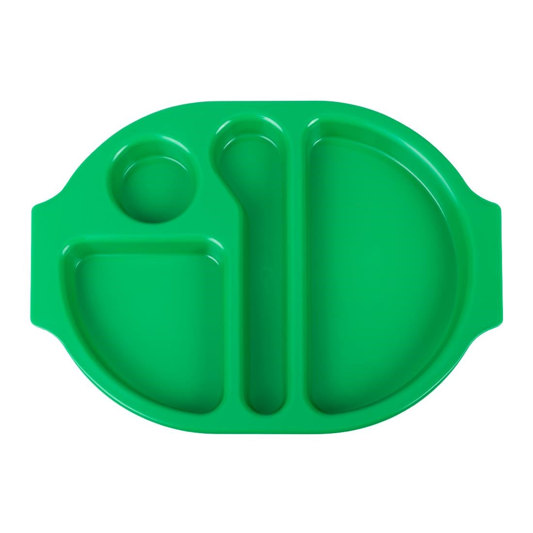 Olympia Kristallon PP Oval Compartment Food Tray Green 375mm