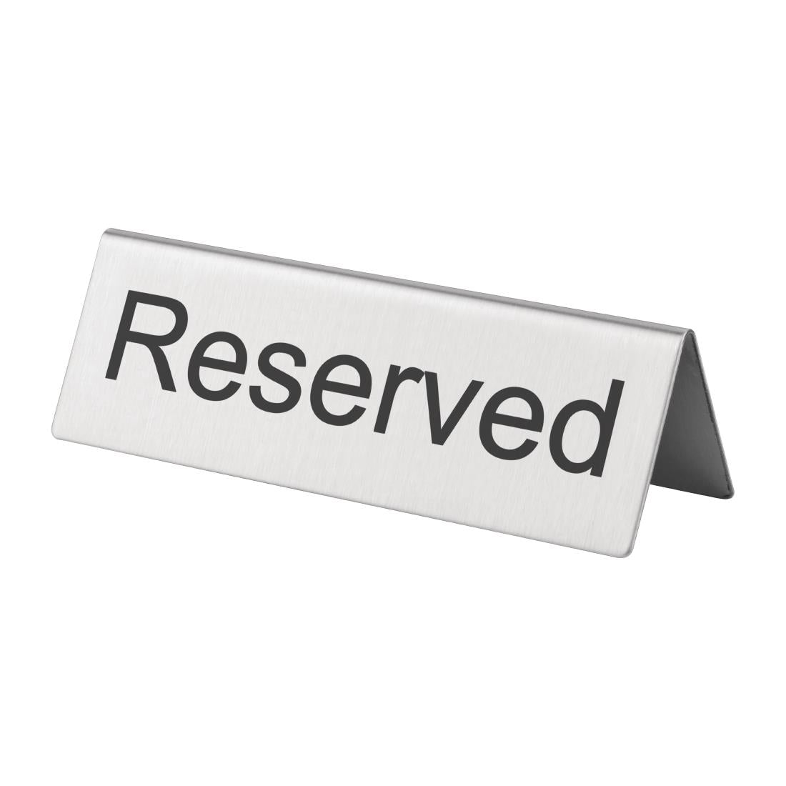 Olympia Brushed Steel Reserved Table Sign (10 Pack)