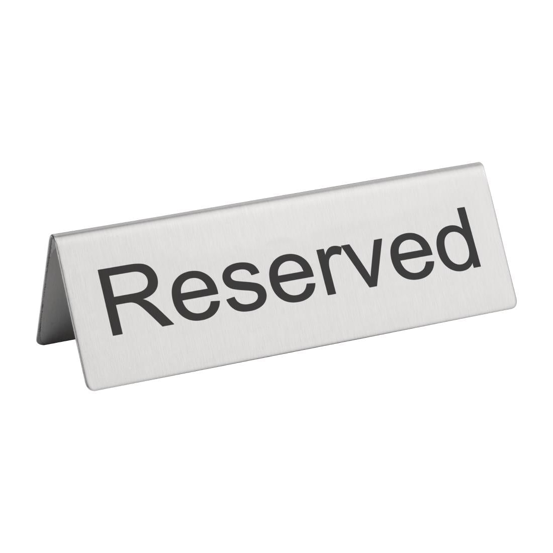 Olympia Brushed Steel Reserved Table Sign (10 Pack)