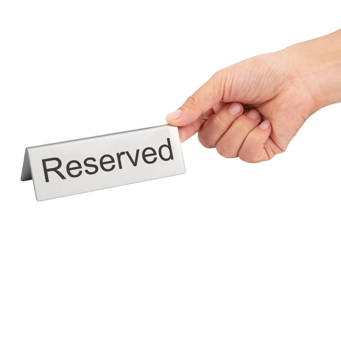 Olympia Brushed Steel Reserved Table Sign (10 Pack)