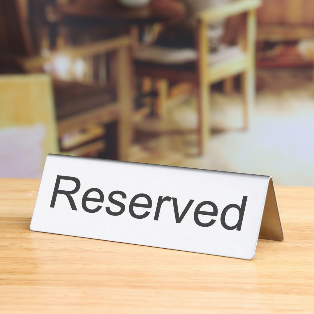 Olympia Brushed Steel Reserved Table Sign (10 Pack)