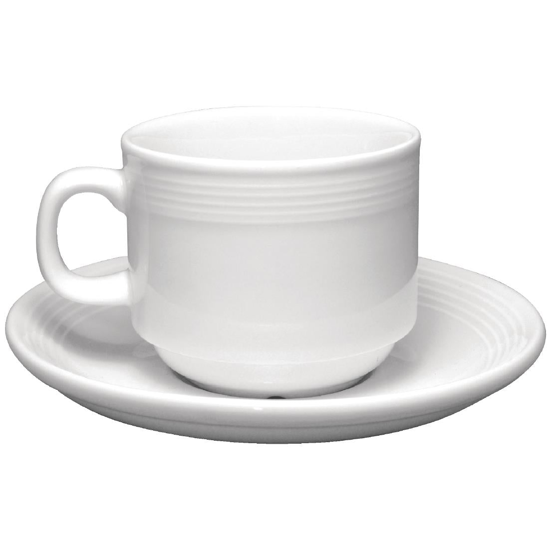 Olympia Linear Stacking Saucers White 60mm (12 Pack)