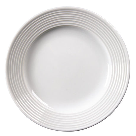Olympia Linear Wide Rimmed Plates White 165mm (12 Pack)