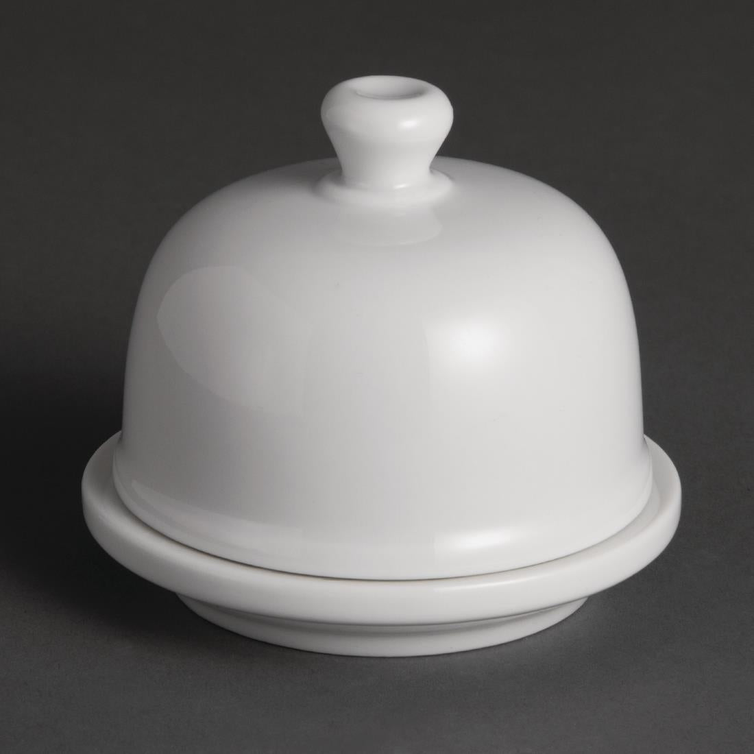 Olympia Whiteware Butter Dish with Cloche 50ml 1.8oz (6 pack)