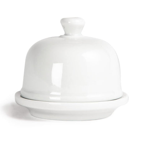 Olympia Whiteware Butter Dish with Cloche 50ml 1.8oz (6 pack)