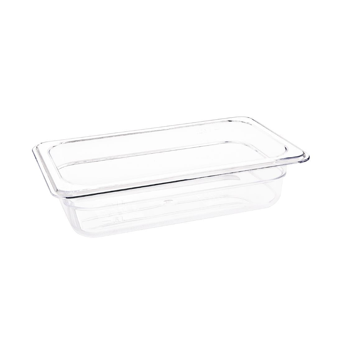 Vogue ABS Gastronorm Tray Clear GN 1/4 65mm