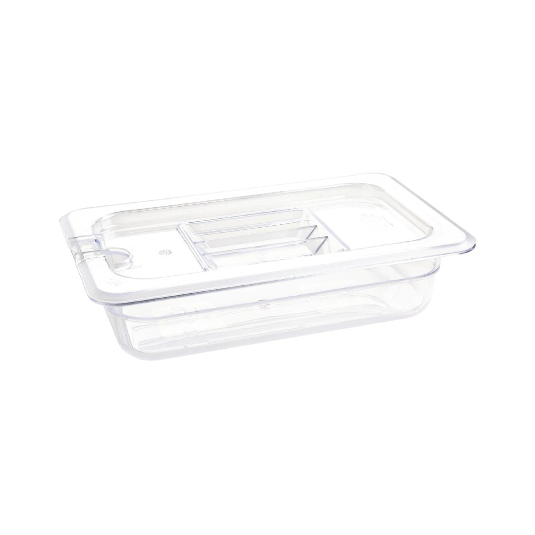Vogue ABS Gastronorm Tray Clear GN 1/4 65mm
