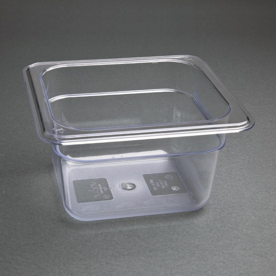 Vogue ABS Gastronorm Tray Clear GN 1/6 100mm