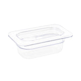 Vogue Polycarbonate 1/9 Gastronorm Container 65mm Clear