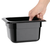Vogue ABS Gastronorm Tray Black GN 1/6 100mm