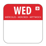 Hygiplas Dissolvable Food Rotation Labels Wednesday (1000 pack)