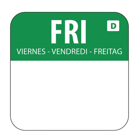 Hygiplas Dissolvable Food Rotation Labels Friday (1000 pack)