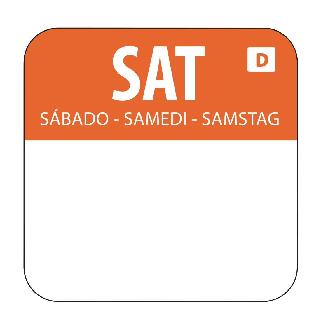 Hygiplas Dissolvable Food Rotation Labels Saturday (1000 pack)
