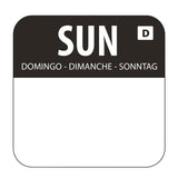 Hygiplas Dissolvable Food Rotation Labels Sunday (1000 pack)