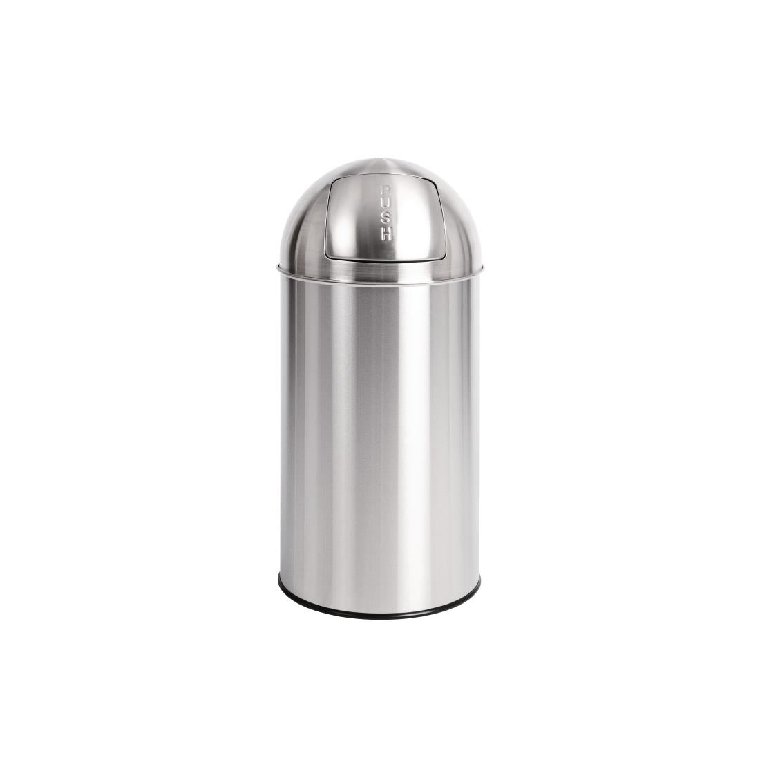 Bolero Bullet Bin with Push Top Stainless Steel 40Ltr