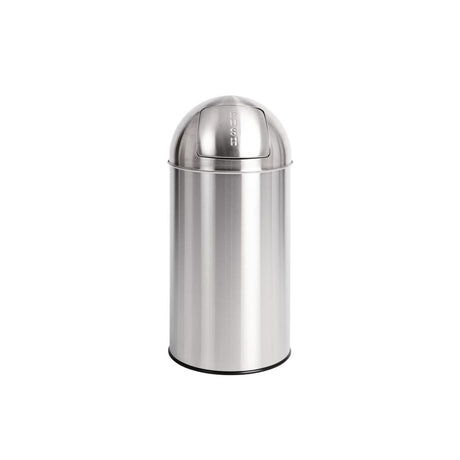 Bolero Bullet Bin with Push Top Stainless Steel 40Ltr