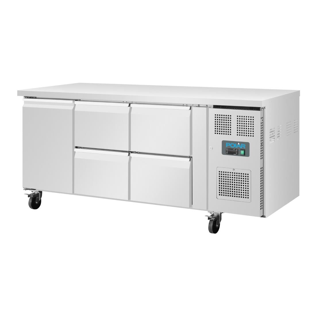 Polar U-Series Single Door and 4 Drawer Counter Fridge 358Ltr