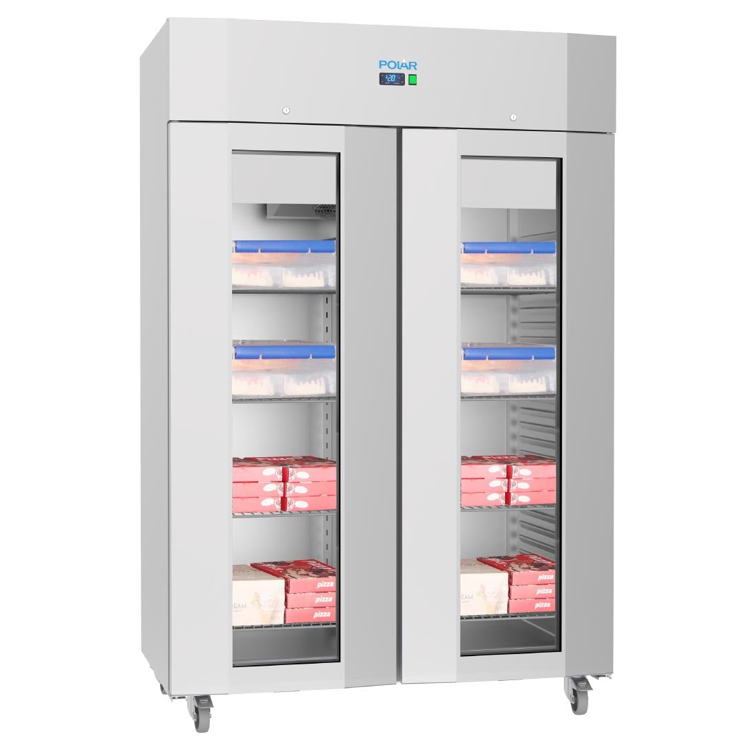 Polar U-Series Energy Efficient Double Glass Door Upright Storage/Display Freezer