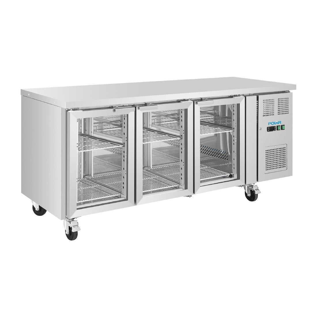 Polar U-Series 3 Door Counter with Glass Doors