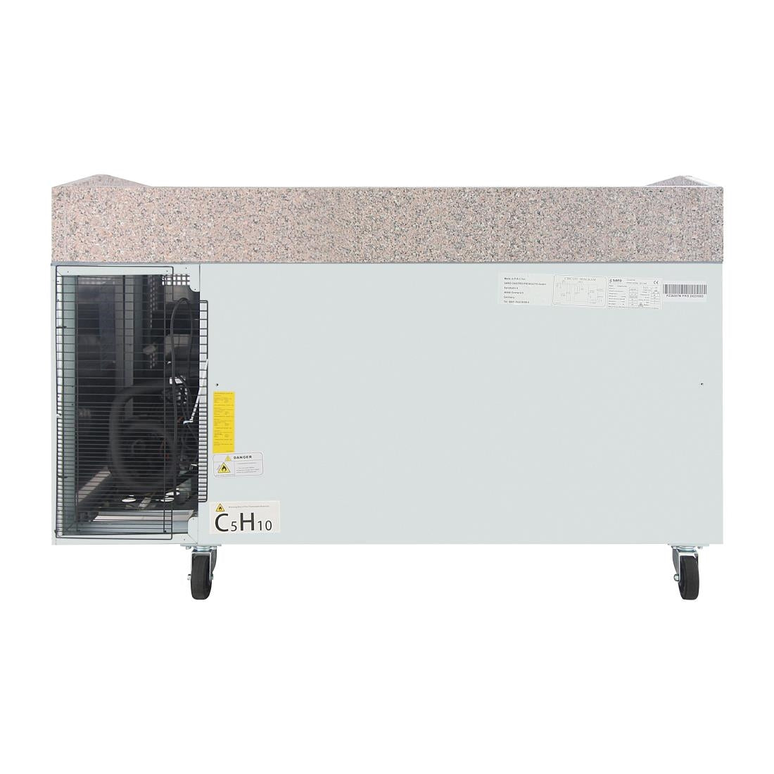 Polar U-Series Double Door Pizza Counter with Granite Top 428Ltr