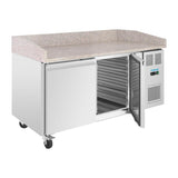 Polar U-Series Double Door Pizza Counter with Granite Top 428Ltr