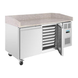 Polar U-Series Double Door Pizza Counter with Granite Top 428Ltr