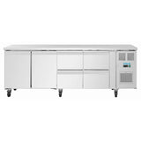 Polar U-Series Counter Fridge 4 Drawers & 2 Door