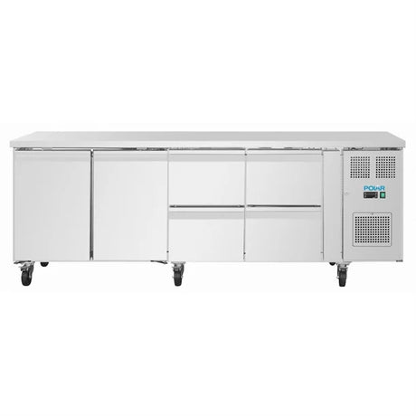 Polar U-Series Counter Fridge 4 Drawers & 2 Door