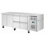 Polar U-Series Counter Fridge 4 Drawers & 2 Door