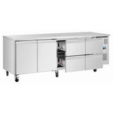Polar U-Series Counter Fridge 4 Drawers & 2 Door