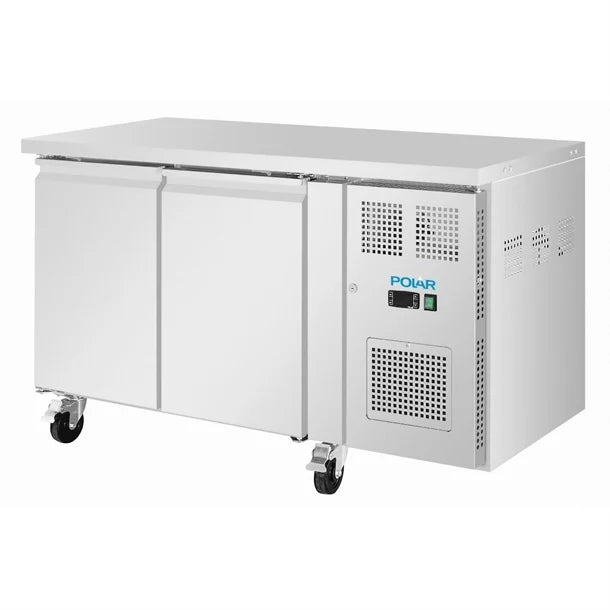 Polar U-Series Double Door Slimline Counter Fridge