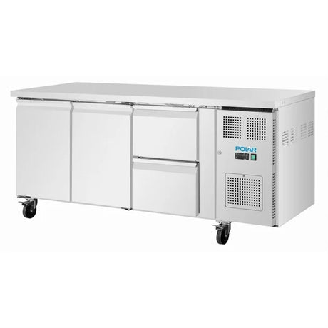 Polar U-Series 2 Door & 2 Drawer Counter Fridge 242Ltr