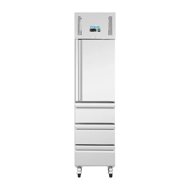 Polar G-Series Single Door & 3 Drawer Slimline GN Cabinet Refrigerator