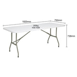Bolero Rectangular Folding Table 6ft White