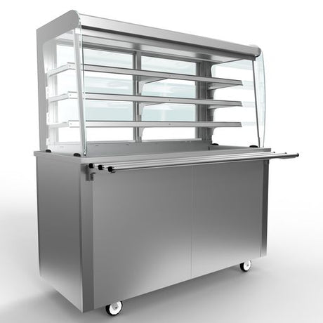 Moffat Versicarte Pro VC4RDTR Refrigerated Display  Open Front Size 4 with 3 Shelves & Chilled Well with Tray Rail Package