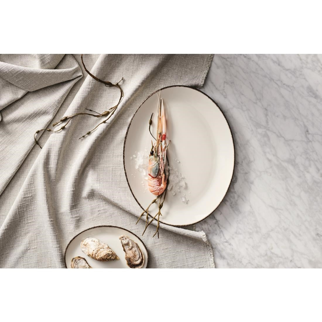 Steelite Charcoal Dapple Oval Coupe Plates 342mm (12 Pack)