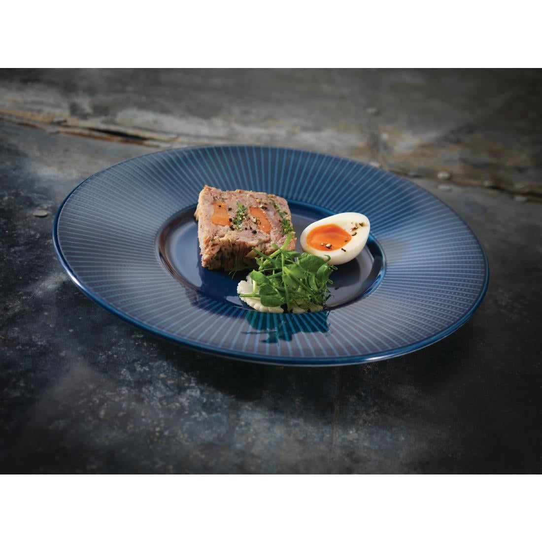 Steelite Willow Azure Gourmet Plates Medium Well Blue 285mm (6 Pack)