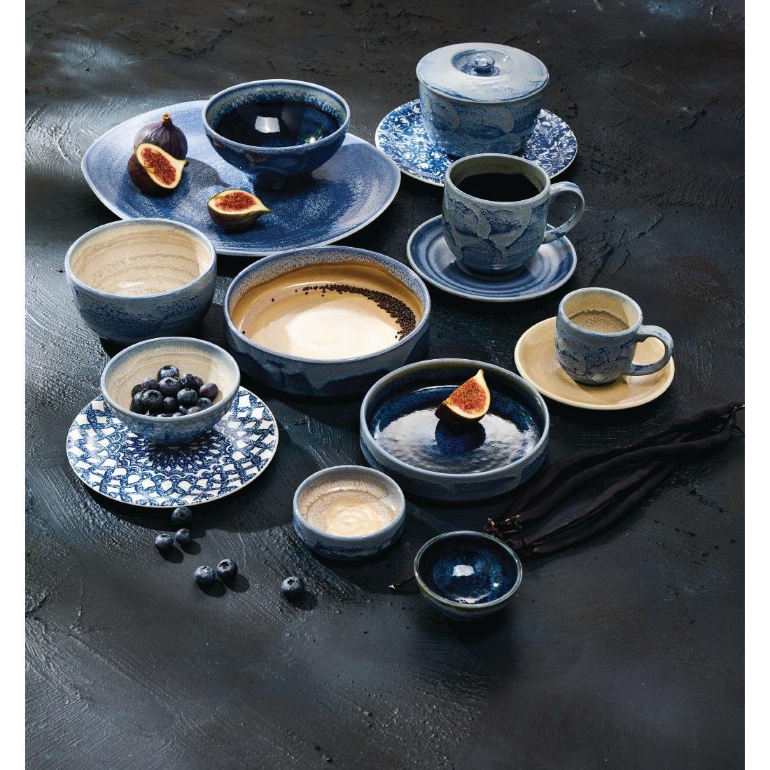 Steelite Aurora Vesuvius Tulip Bowls Lapis 140mm (12 Pack)