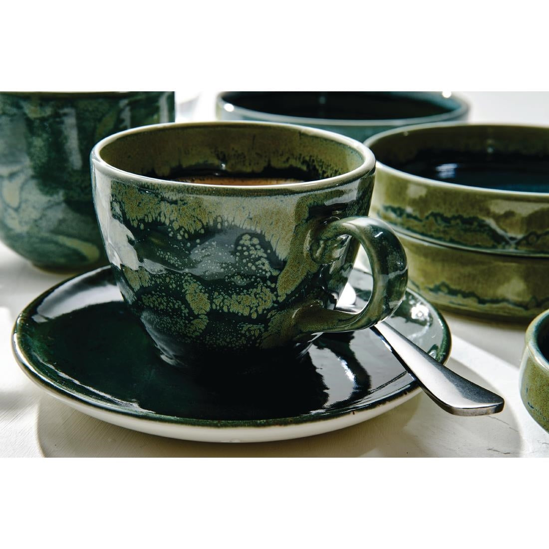 Steelite Aurora Vesuvius Burnt Emerald Cups 227ml 8oz (12 Pack)