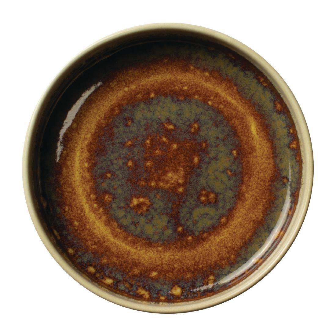 Steelite Aurora Vesuvius Amber Round Stacking Trays 135mm (12 Pack)