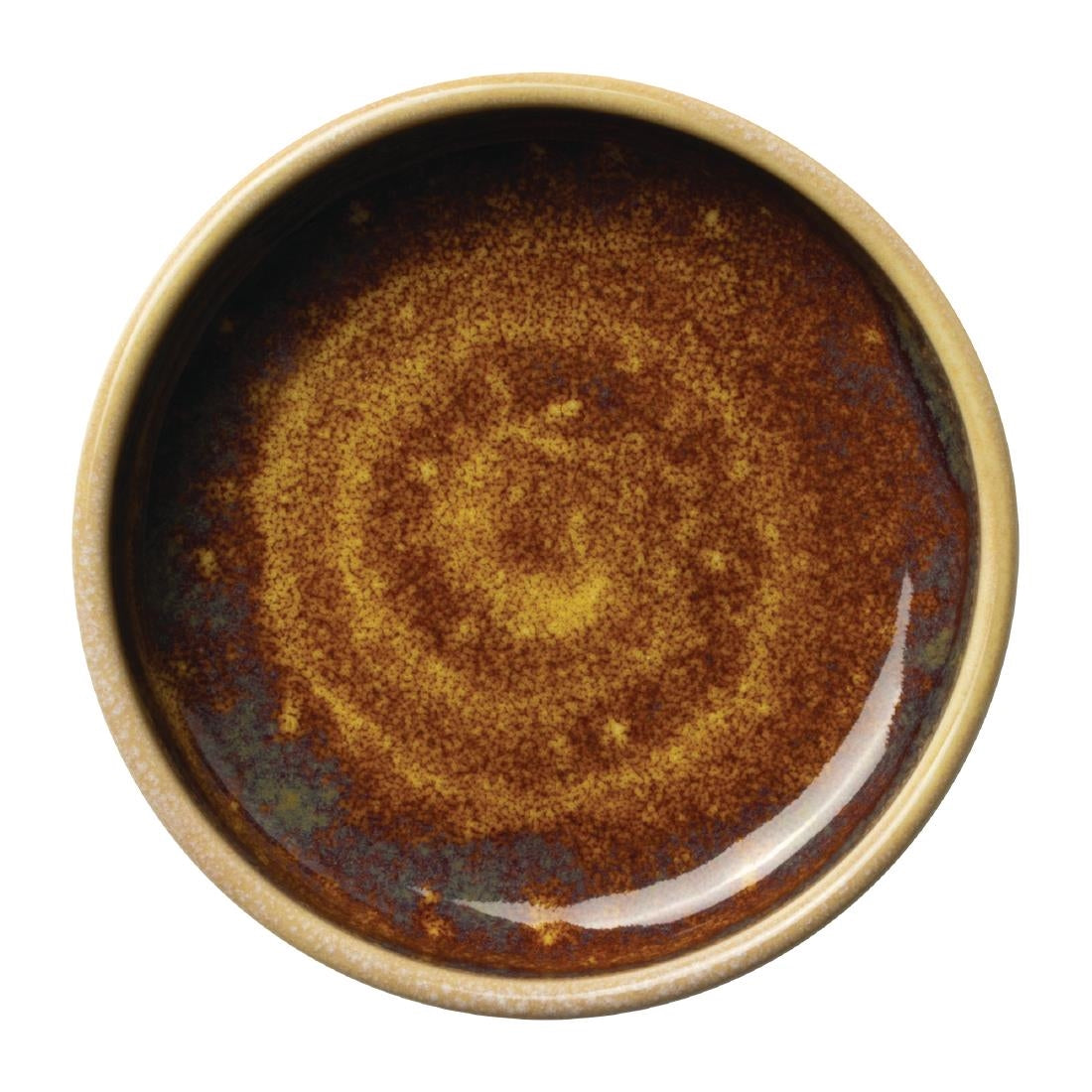Steelite Aurora Vesuvius Amber Round Stacking Trays 100mm (12 Pack)