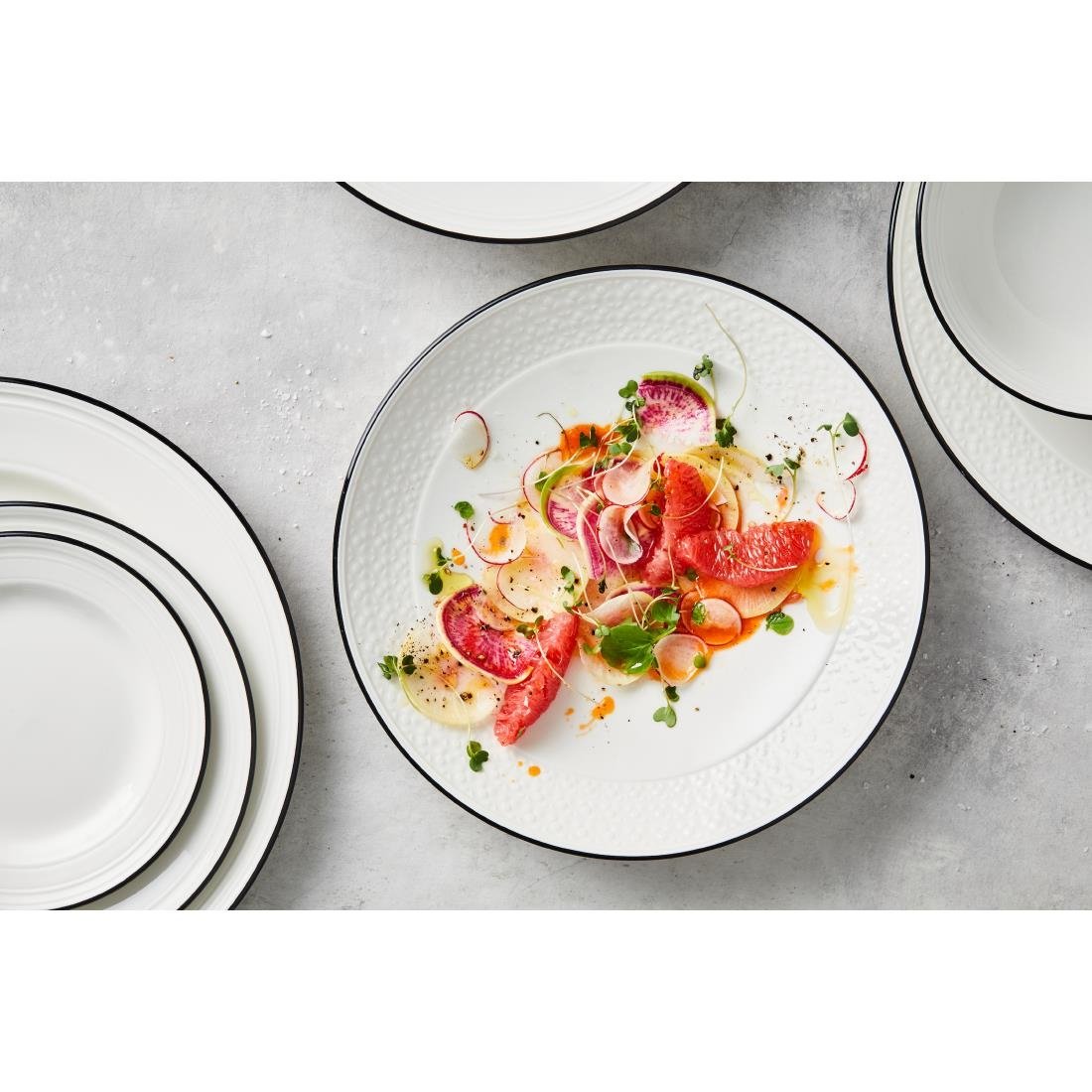 Steelite Bead Black Band Coupe Plates 285mm (6 Pack)