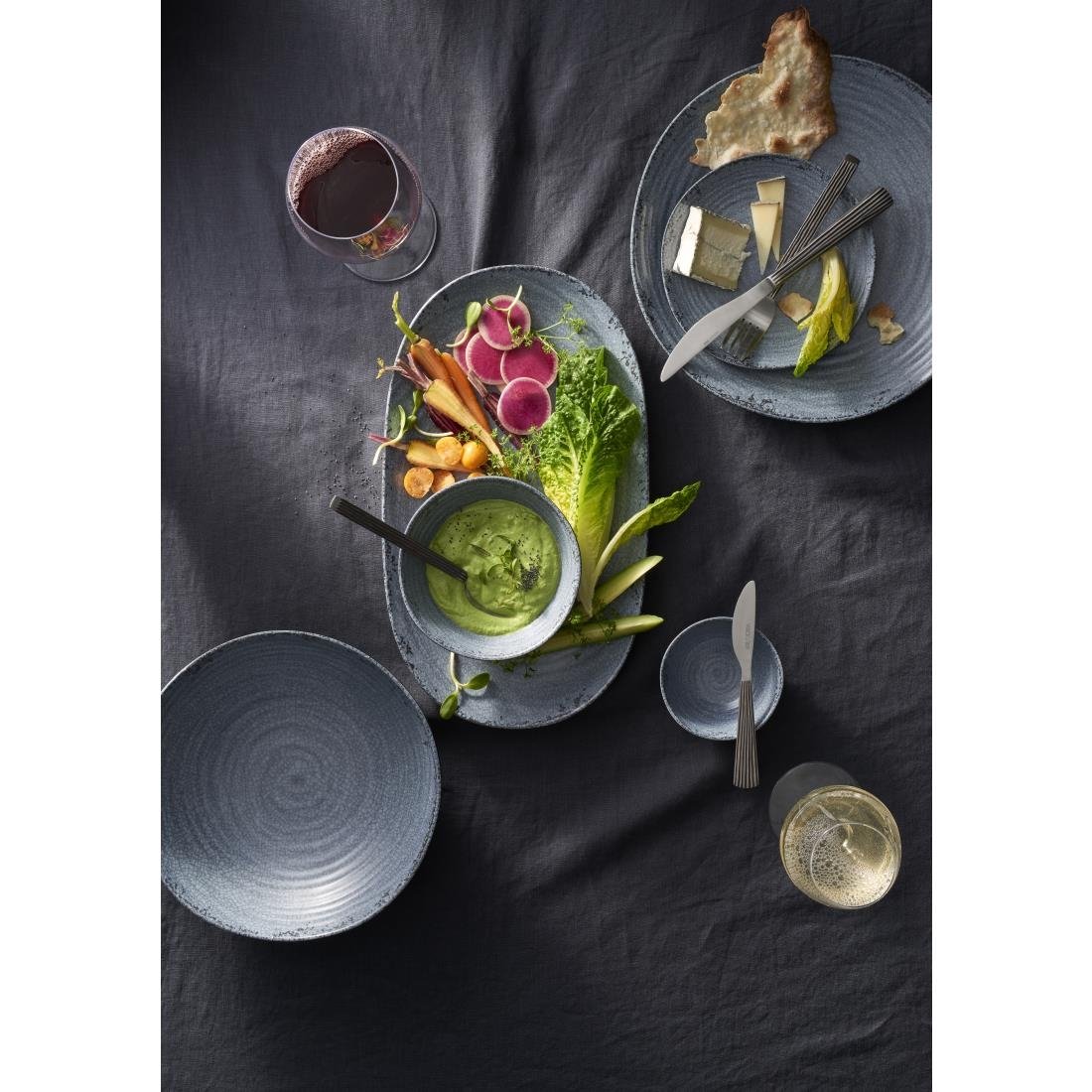 Steelite Creations Pompeii Slate Platter 355.6x203.2mm (12 Pack)(Direct Pack)
