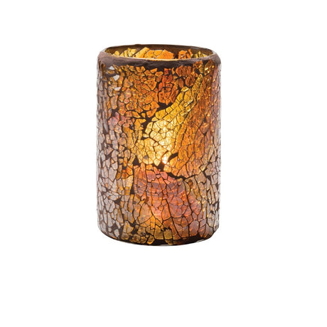 Hollowick Gold Crackle Glass Cylinder Lamp 80mm x 114mm (24 Pack)